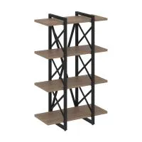 Стеллаж на регулируемых опорах - 4 полки VR.L-MST.O-4.4V (дуб аризона/черный)