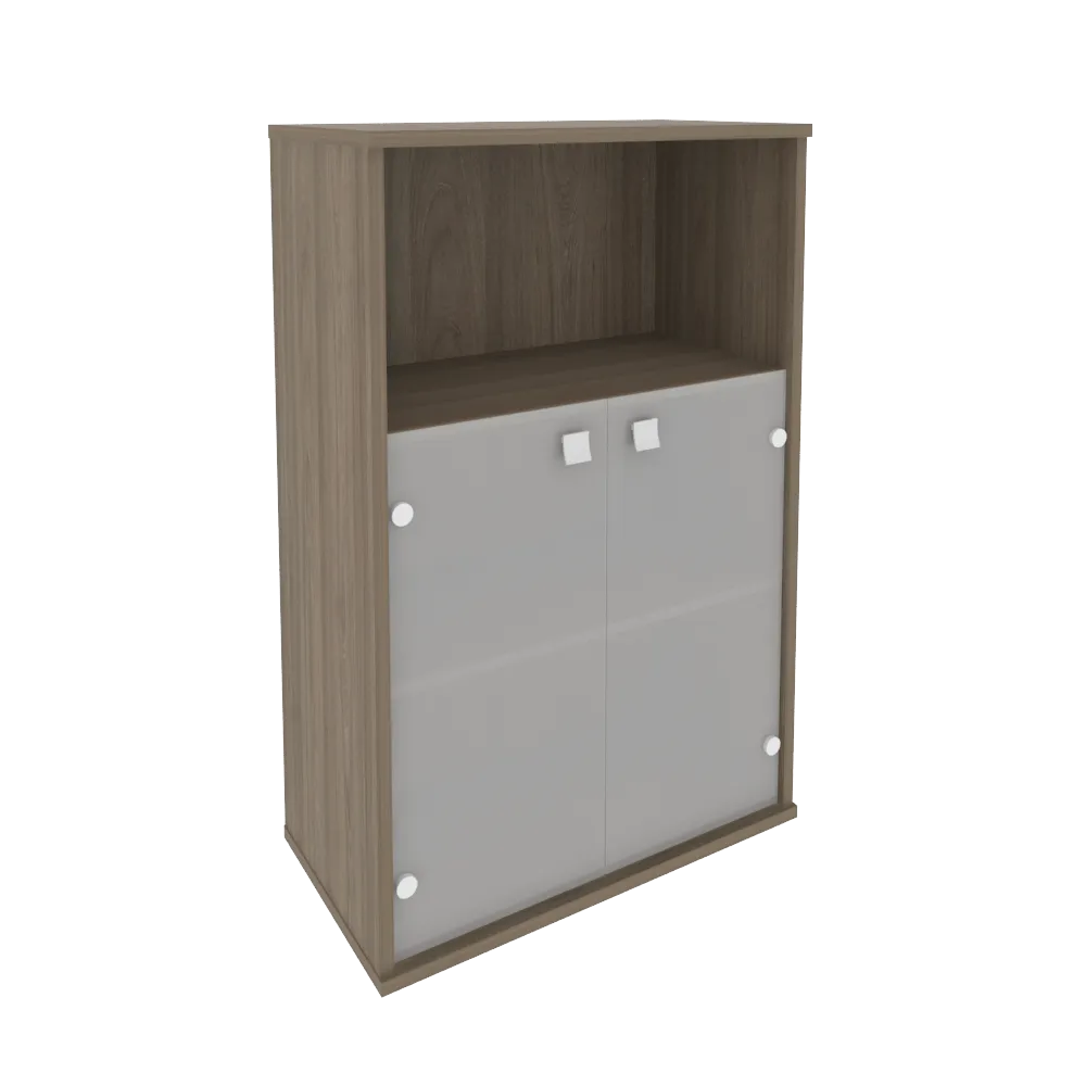 Шкаф средний широкий (2 низкие двери стекло) Style Л.СТ-2.2