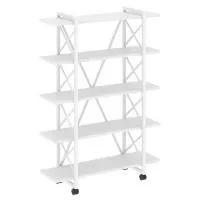 Стеллаж на колесных опорах - 5 полки VR.L-MST.K-5.8V (белый брилиант/белый)