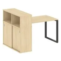 Стол письменный на О-образном м/к с опорным шкафом-купе БО.РС-СШК-3.2 - Metal System