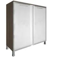 Шкаф четырехсекционный (2 фасада прямоугольных стекло в раме лакобель) Yalta LT.SD-1.4 white/black