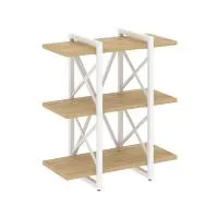 Стеллаж на регулируемых опорах - 3 полки VR.L-MST.O-3.4V (тиквуд светлый/белый)