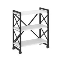 Стеллаж на колесных опорах - 3 полки VR.L-MST.K-3.8 (черный брилиант/черный)