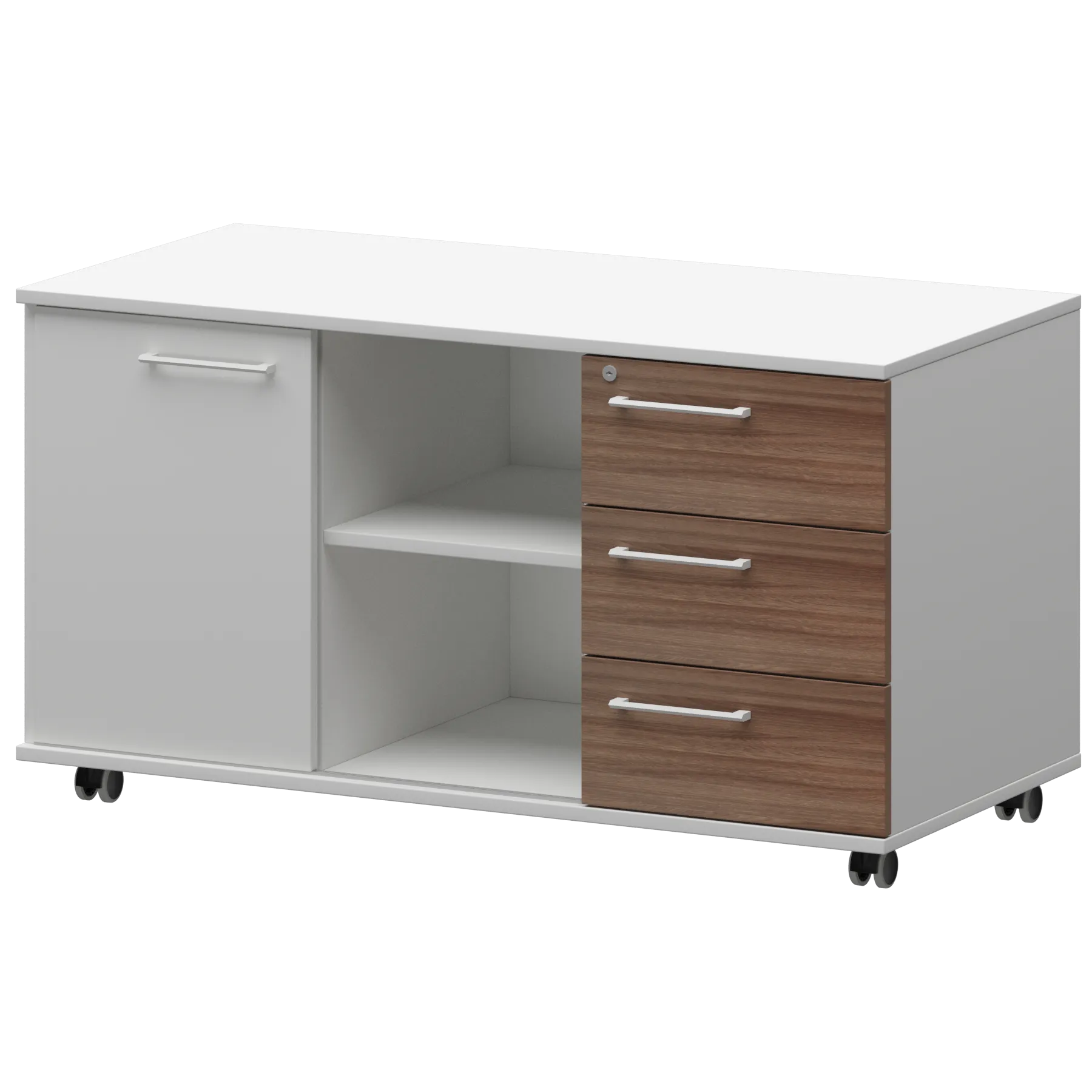 КОРТЕЗ Креденция правая KZT-62R Темный шимо/Белый 1200x568x648