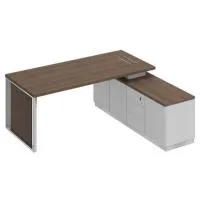 Стол руководителя на опорной тумбе (левый/правый) с декоративной вставкой Bravo БР 108