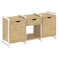 Тумба на регульруемых опорах наборная VR.L-TN-7.O (тиквуд светлый/белый)