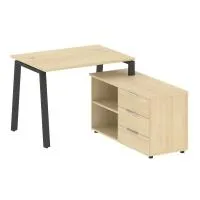 Рабочая станция на А-образном м/к с опорной тумбой правая Metal System БА.РС-СТС-2.1 Пр