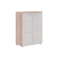 Шкаф со стеклянными дверьми в алюминевой рамке с топом Xten XMC 85.7 (матовое)