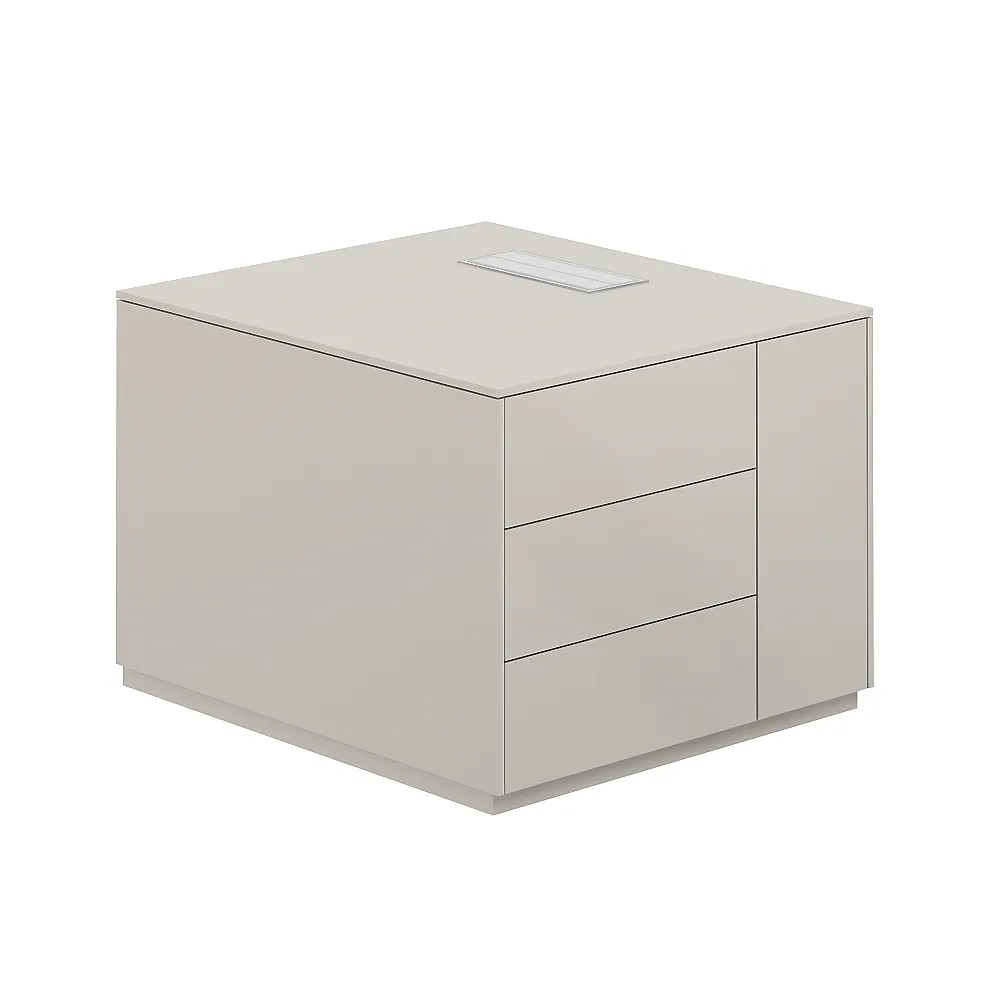 Тумба опорная правая, обвязка серый камень, фасады серый камень, Atlas NZ-0232.GS.GS.R