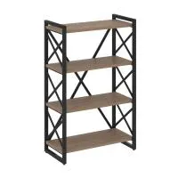 Стеллаж на регулируемых опорах - 4 полки VR.L-MST.O-4.8 (дуб аризона/черный)