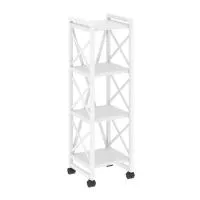Стеллаж на колесных опорах - 4 полки VR.L-MST.K-4.4 (белый брилиант/белый)