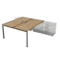 Сдвоенный стол системы Бенч на "П" образном каркасе СПБ-П.979 - Gloss
