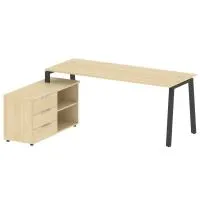 Рабочая станция на А-образном м/к с опорной тумбой левая Metal System БА.РС-СТС-2.5 Л