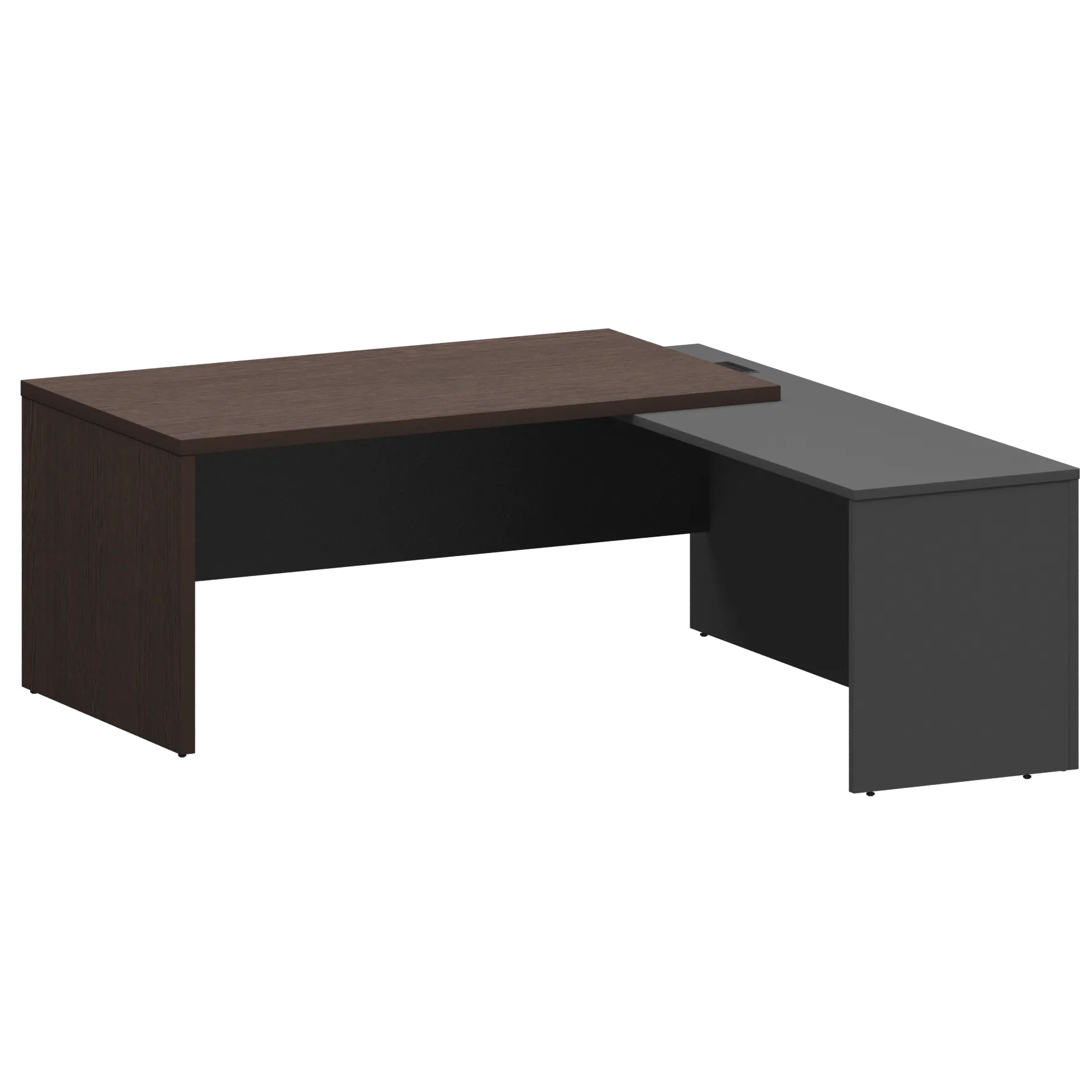 КОРТЕЗ Стол руководителя правый KZP-18R Дуб венге/Графит 1800x2000x750