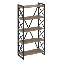 Стеллаж на регулируемых опорах - 5 полки VR.L-MST.O-5.8 (дуб аризона/черный)