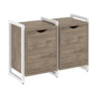 Тумба на регульруемых опорах наборная VR.L-TN-2.O (тиквуд темный/белый)