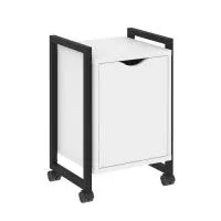 Тумба на колесных опорах с распашным фасадом VR.L-T2.K (белый брилиант/черный)