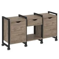 Тумба на колесных опорах наборная VR.L-TN-7.K (тиквуд темный/черный)