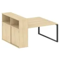 Рабочая станция на О-образном м/к с опорным шкафом-купе Metal System БО.РС-СШК-2.3