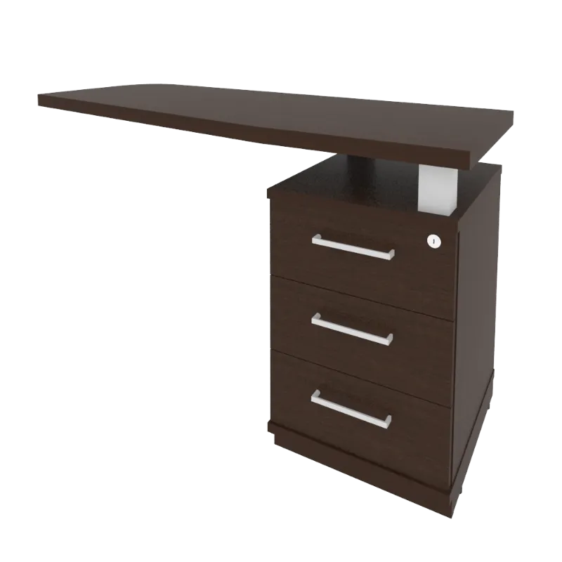 Тумба приставная с топом для криволинейного стола правая First KTP-2(R) (венге Цаво)