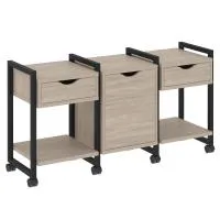 Тумба на колесных опорах наборная VR.L-TN-6.K (дуб аттик/черный)