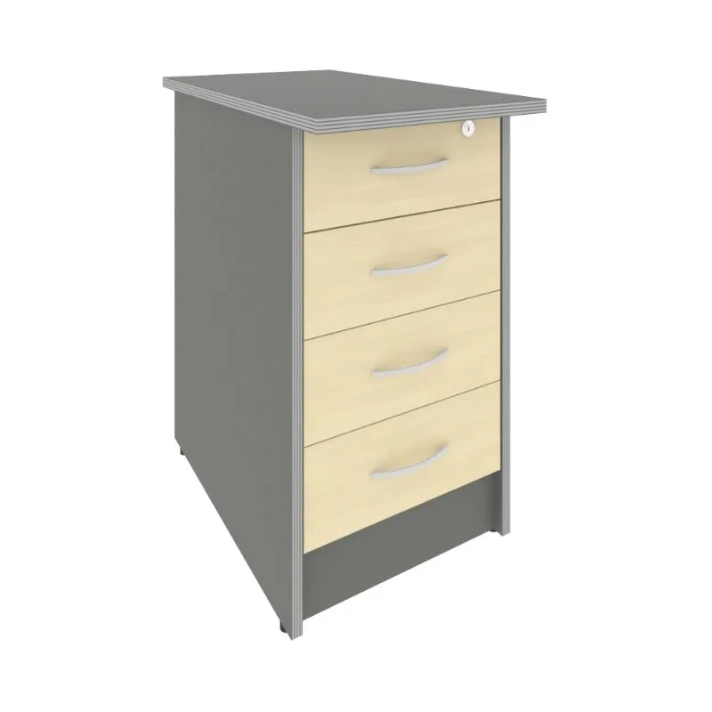 Тумба приставная (4 ящика, с замком RIVA А.ТП-4.2F