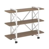 Стеллаж на колесных опорах - 3 полки VR.L-MST.K-3.8V (дуб аризона/белый)