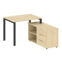 Рабочая станция на П-образном м/к с опорной тумбой правая Metal System БП.РС-СТС-2.1 Пр