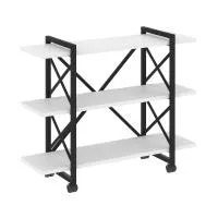 Стеллаж на колесных опорах - 3 полки VR.L-MST.K-3.8V (черный брилиант/черный)