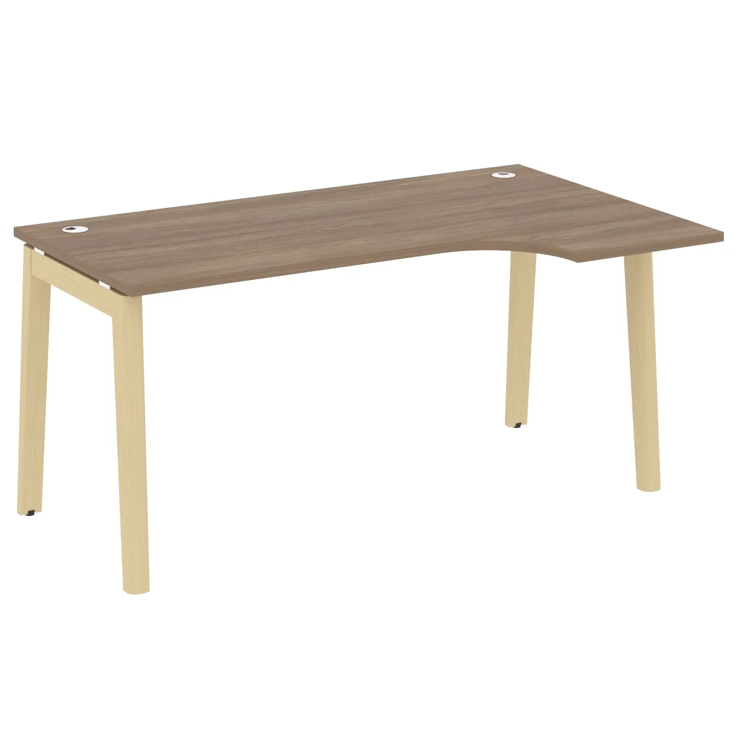 Стол эргономичный правый (опоры - массив дерева, дуб светлый) ONIX WOOD OW.SA-1(R)