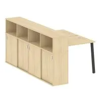 Рабочая станция на А-образном м/к с опорным шкафом-купе Metal System БА.РС-СШК-4.1