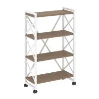 Стеллаж на колесных опорах - 4 полки VR.L-MST.K-4.8 (дуб аризона/белый)