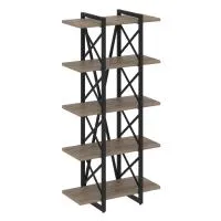 Стеллаж на регулируемых опорах - 5 полки VR.L-MST.O-5.4V (тиквуд темный/черный)