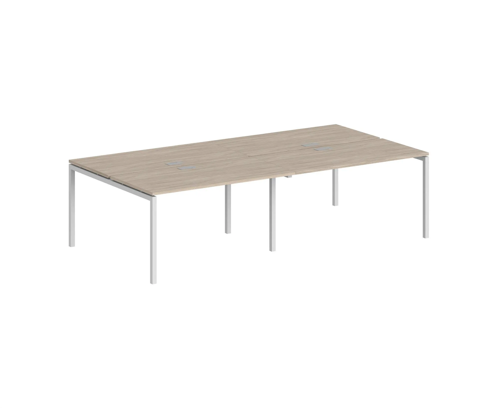 Рабочая станция, опоры 40х40 белый; столешница дуб светлый, Sigma SG.255.OL.44.WH