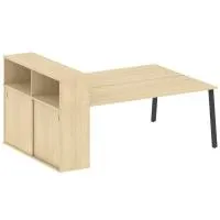 Рабочая станция на А-образном м/к с опорным шкафом-купе БА.РС-СШК-2.5 - Metal System