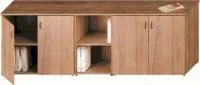 Шкаф комбинированный низкий (закрытый + стеллаж узкий + закрытый) Престиж Исп.09