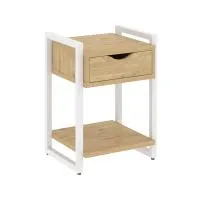 Тумба на регулируемых опорах с ящиком и полкой VR.L-T1.O (тиквуд светлый/белый)