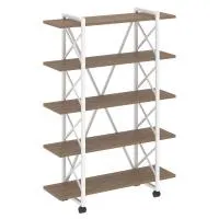 Стеллаж на колесных опорах - 5 полки VR.L-MST.K-5.8V (дуб аризона/белый)