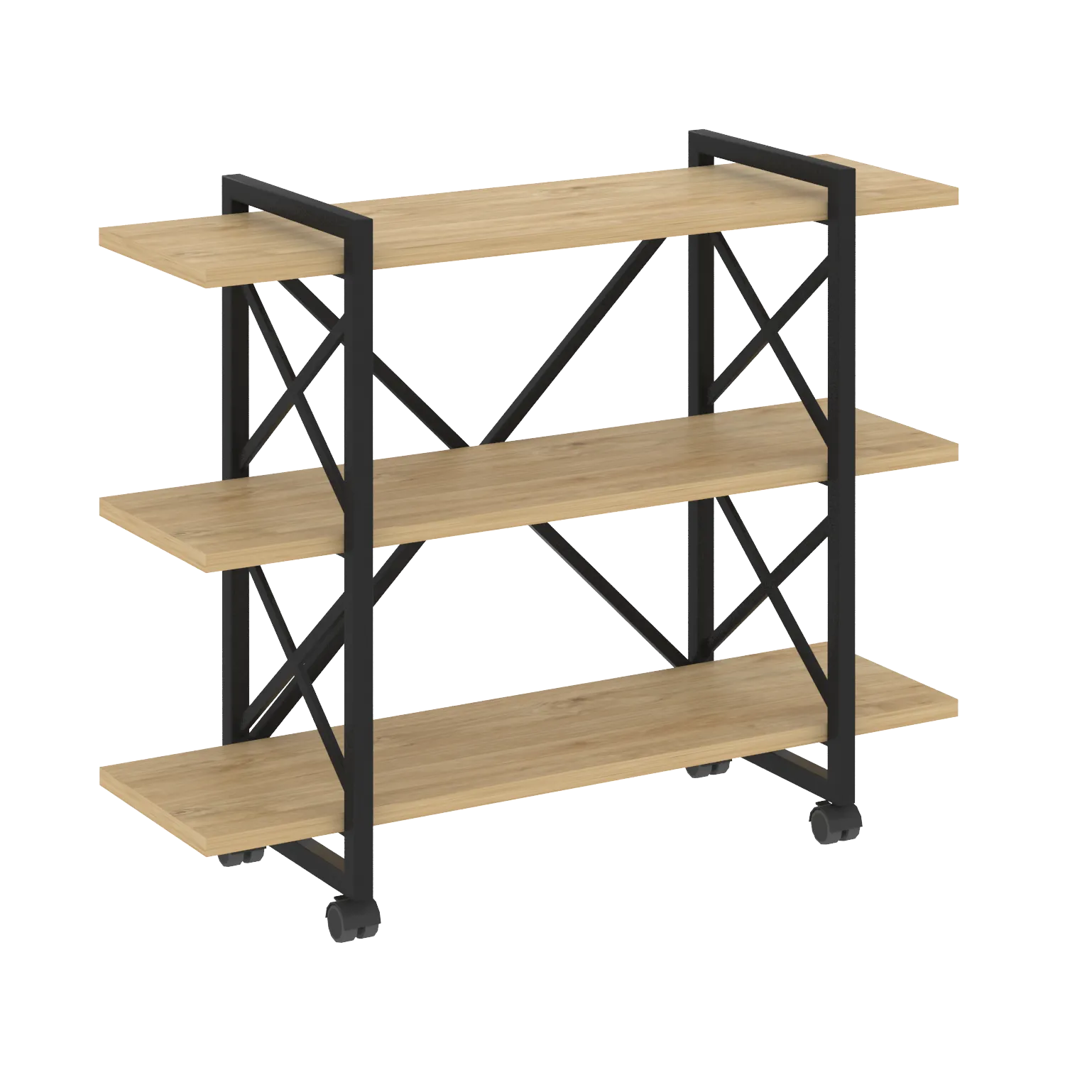 Стеллаж Loft на колесных опорах - 3 полки VR.L-MST.K-3.8V