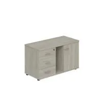 Тумба опорная (мобильная) с 3-мя ящиками + замок, распашным фасадом и нишей, левая Wing WN.203.OL.L