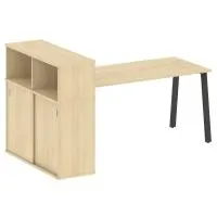 Стол письменный на А-образном м/к с опорным шкафом-купе Metal System БА.РС-СШК-3.4