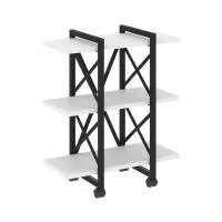 Стеллаж на колесных опорах - 3 полки VR.L-MST.K-3.4V (черный брилиант/черный)