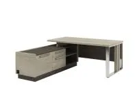 Стол руководителя на металлической опоре с опорной тумбой Vestar Z-418Л.1000 левый с блоком розеток