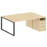 Рабочая станция на О-образном м/к с опорной тумбой Metal System БО.РС-СТП-2.4