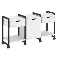 Тумба на колесных опорах наборная VR.L-TN-6.K (белый брилиант/черный)