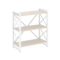 Стеллаж на регулируемых опорах - 3 полки VR.L-MST.O-3.8 (денвер светлый/белый)