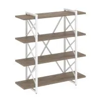 Стеллаж на регулируемых опорах - 4 полки VR.L-MST.O-4.8V (тиквуд темный/белый)