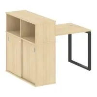 Стол письменный на О-образном м/к с опорным шкафом-купе Metal System БО.РС-СШК-3.1