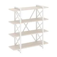 Стеллаж на регулируемых опорах - 4 полки VR.L-MST.O-4.8V (денвер светлый/белый)