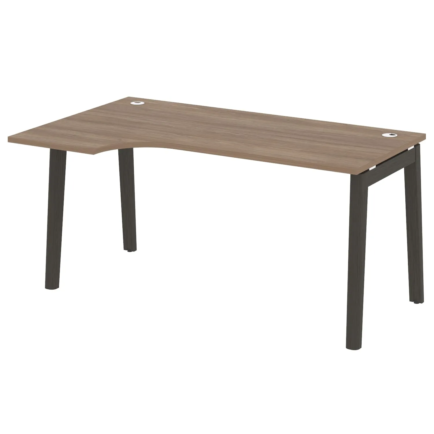 Стол эргономичный левый (опоры - массив дерева, дуб темный) ONIX WOOD OW.SA-1(L)